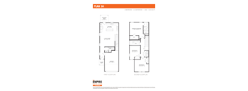 Floorplan 3A of one of the units at Empire Rental Living Rosewood